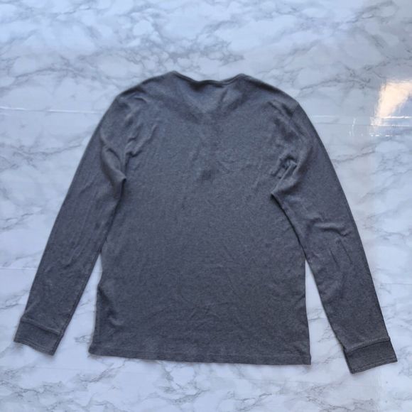 John Varvatos Men’s Size XL Gray Henley Ribbed Pullover Button Front Pima Cotton - Picture 5 of 13